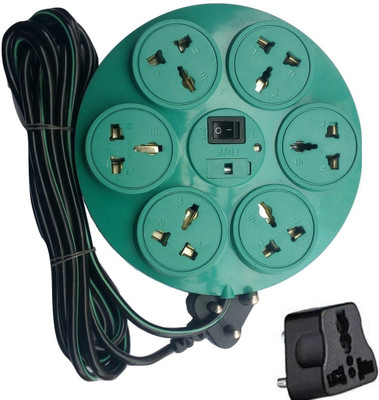 

BRAND ONE 6 socket surge protector extension cord with 3 pin conversion plug (colour may vary) 6 A Three Pin Socket