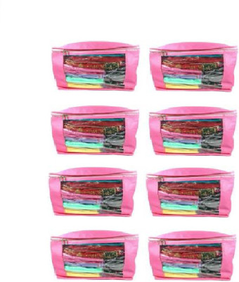 

Addyz Plain Pack of 8 Pisces Plain Large Saree Salwar Suit Kamiz Cover Storage Bag(Pink)