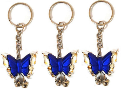 

MM Set of 3 Fashionable Blue Keychain of Butterfly Premium Charm Pendant Key Chain Key Chain