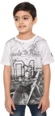 

Body Glove Boy's Printed Cotton T Shirt(White, Pack of 1