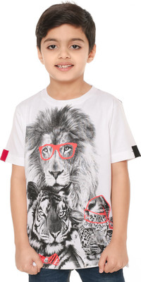

Body Glove Boy's Printed Cotton T Shirt(White, Pack of 1