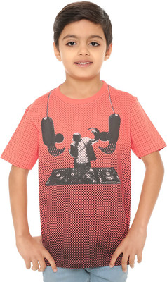 

Body Glove Boy's Printed Cotton T Shirt(Red, Pack of 1, Pink