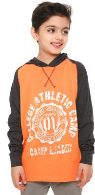 

Body Glove Boy's Printed Cotton T Shirt(Orange, Pack of 1