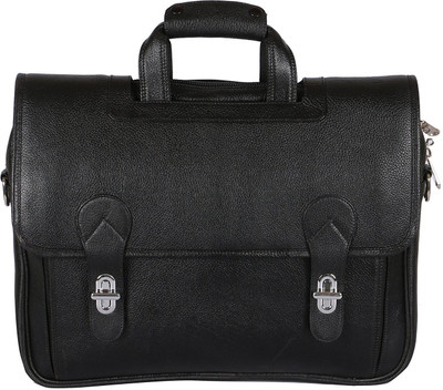 

SAVERA LEATHER 15 inch Expandable Laptop Messenger Bag(Black)