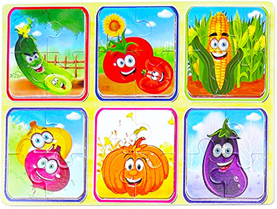 

Jack Royal 6 Set of Jigsaw Puzzle Frame (Veggie or Fruits)(Multicolor)