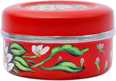 

LazyBrats Hand Painted Stainless Steel Multi-purpose Tiffin Box - Red Lotus Design For Women 1 Containers Lunch Box(250 ml)