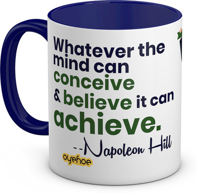 

OyeHoe Napoleon Quoted Blue Coffee Ceramic Mug(300 ml), Multicolor