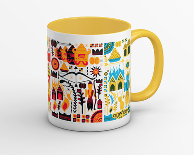 

OyeHoe Exclusive Diwali Ramayan Sculpture Coffee Ceramic Mug(300 ml), Multicolor