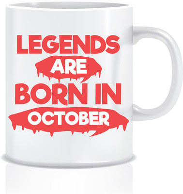 

Everyday Desire Legends are Born in October ED218 Ceramic Mug(300 ml), Multicolor