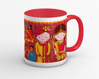 

OyeHoe Happy Diwali Family Festival Coffee Ceramic Mug(300 ml), Multicolor