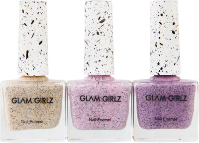 

Glam Girlz Crumble Nail Paint Combo(04-05-07) cookie, light pink, dark pink(Pack of 3)