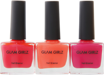 

Glam Girlz Nail Polish Combo(35-44-47) pink, peach, dark pink(Pack of 3)