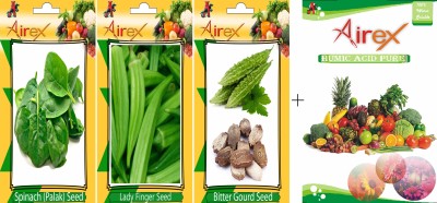 Airex Spinach, Lady Finger, Bitter Gourd Seed(20 per packet)