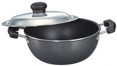 

Prestige Omega Select Plus Flat Base Kadhai 25 cm(Aluminium, Non-stick), Black