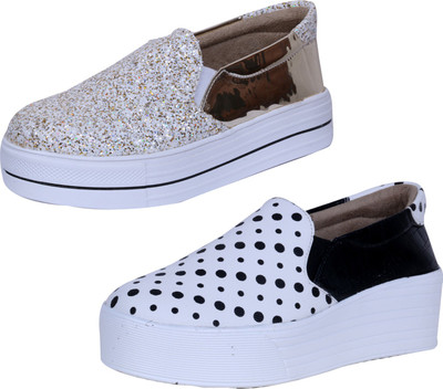 

IndiWeaves Sneakers For Women(White, White