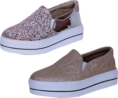

IndiWeaves Sneakers For Women(Multicolor, Beige