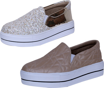 

IndiWeaves Sneakers For Women(White, Beige
