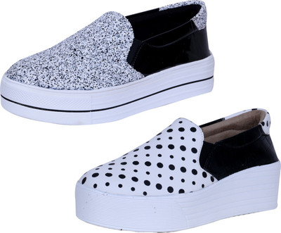 

IndiWeaves Sneakers For Women(White, Black, White