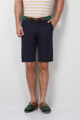 PETER ENGLAND Solid Men Blue Bermuda Shorts