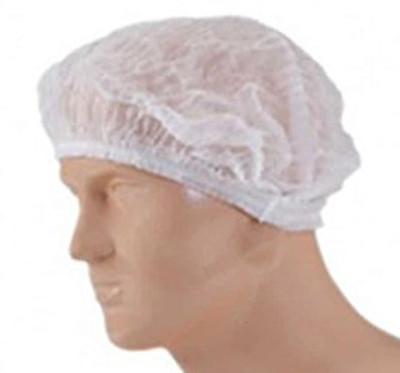 

shopely Disposable Stretchable White Caps - Cover Hair For Cooking & Hygiene (300pcs Approx)