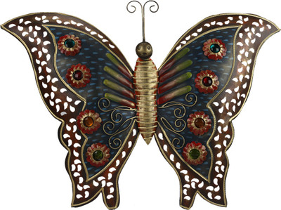 

VedasExports Butterfly Multi Decorative Showpiece - 50 cm(Iron, Multicolor)