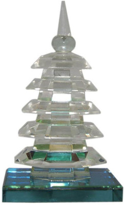 

MYEBIZSTORE CRYSTAL GLASS 7 LEVEL EDUCATION PAGODA TOWER Decorative Showpiece - 6 cm(Crystal, Clear)