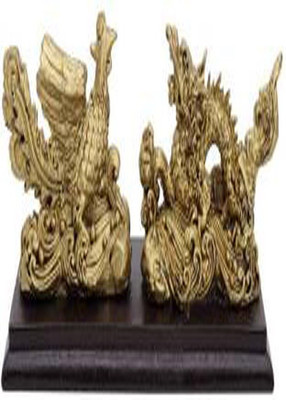 

MYEBIZSTORE Dragon Phoenix Pair Decorative Showpiece - 5 cm(Polyresin, Gold)