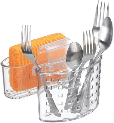 

InterDesign Saddlebag Flatware Organizer and Sponge Holder Sink Sponge Holder(Plastic)