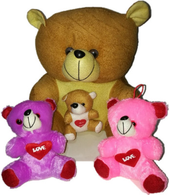 

COST TO COST Brown mother with Love Teddy - 30 cm(Multicolor)