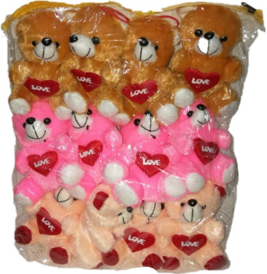

COST TO COST Pack of 12 love teddy small - 7 inch(Multicolor)