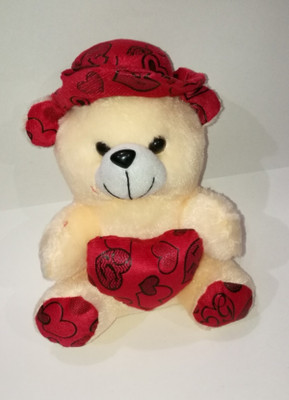 

COST TO COST Cream white teddy red cap - 12 inch(White)