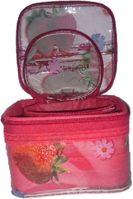 

Addyz Set of 2 Pcs Bangle Bindi Accessories Jewellery Makeup Case Holder Kit Organizer Vanity Box(Pink)