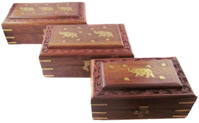 

all crafts art jwallery box venety Vanity Box(Brown)