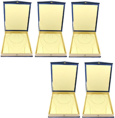 Addyz Pack of 5 Pcs Necklace Earring half set Makeup Organizer Vanity Box(Blue, Cream)