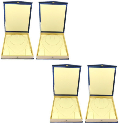 

Addyz Pack of 4 Pcs Necklace Earring bangle half set Makeup Organizer Vanity Box(Blue, Cream)