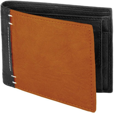 

Twinstar Men Black Artificial Leather Wallet(4 Card Slots), Black-tan