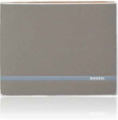 

Bogesi Men Grey Artificial Leather Wallet(8 Card Slots), Grey-tan