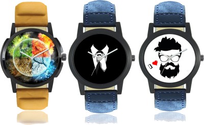 AR Sales Pack Of 3 Printed Dial Watch  - For Men   Watches  (AR Sales)