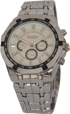 

Curren watch CUR-Black White Dial Watch - For Men