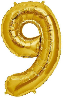 

Shop Online Solid 14" Number "9" Gold Super Shape Foil Balloon Balloon(Gold, Pack of 1)