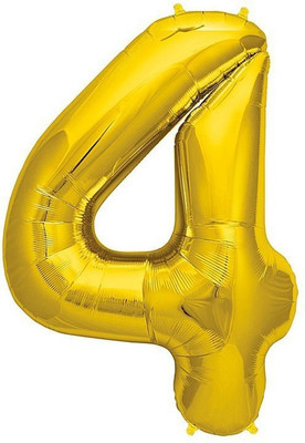 

Shop Online Solid 14" Number "4" Gold Super Shape Foil Balloon Balloon(Gold, Pack of 1)