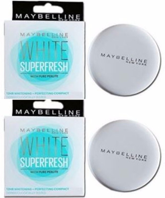 Maybelline New York White Super Fresh Compact - Shell (Pack of2) Compact(Shell, 8 g)