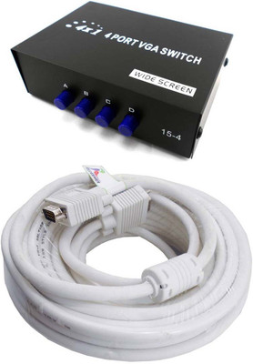 

Redeemer 4 Port VGA Input Output Switch + 15 meter vga cable Combo Set