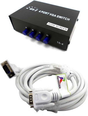 

Redeemer 4 Port VGA Input Output Switch + 5 meter vga cable Combo Set