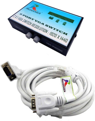

Redeemer 2 Port Vga Switch + 5 meter vga cable Combo Set