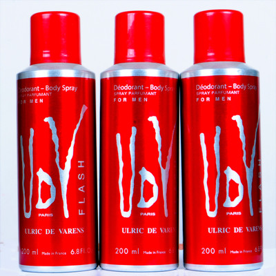 37 OFF on udv flash Deodorant Spray For Men 200 ml Pack of 3