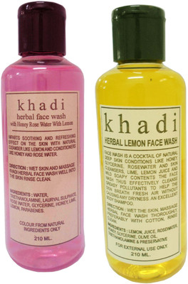 

Khadi Herbal Combo- Rose and Lemon Face Wash(420 ml)