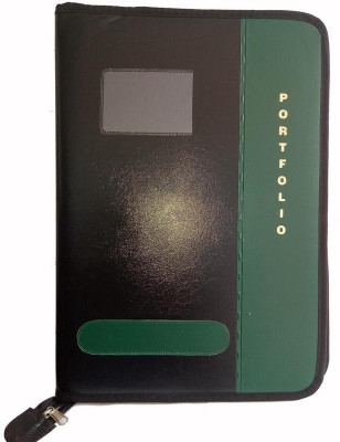 

Indcrown Synthetic Leather File Folder Document B4(Set Of 1, Black, Green)