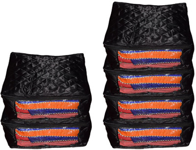 

Aadhya Designer Multipurpose Large Satin Saree Covers Pack of 6(Black)