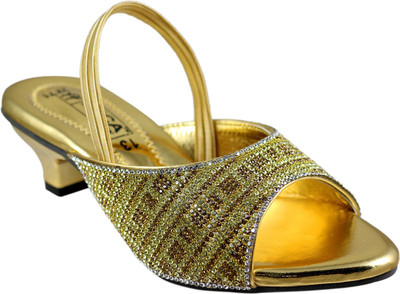 

Luca Fashion Girls Sling Back Heels(Gold